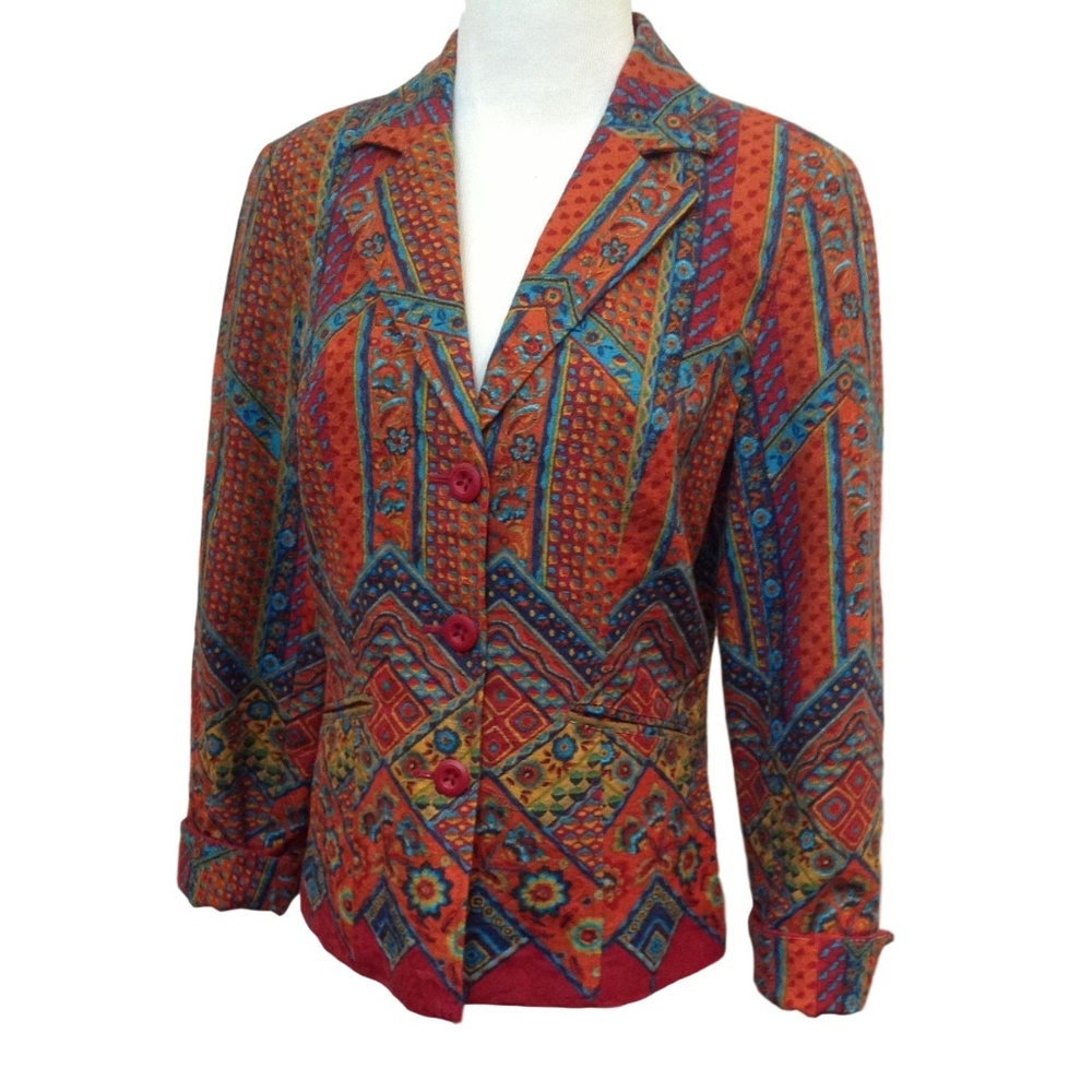 Coldwater Creek Moroccan Paisley Floral Jacket 8